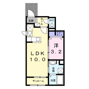 ベル ルミエール 南II 102の間取り図