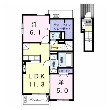 ハッピーメゾン鳴門 A 203の間取り図