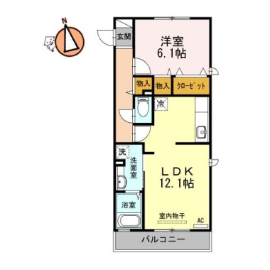アーベイン田宮 201の間取り図