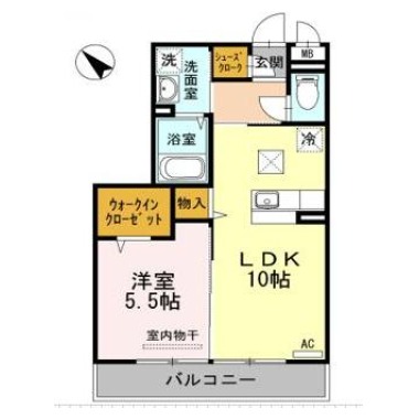 アーベイン田宮 202の間取り図