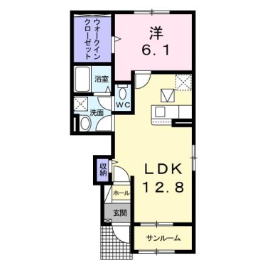 グランレジデンス穴吹C 102の間取り図