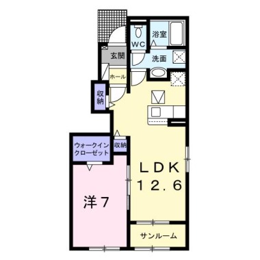 グランレジデンス穴吹D 101の間取り図