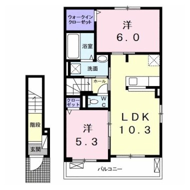 クレシェンド ラブ III 205の間取り図