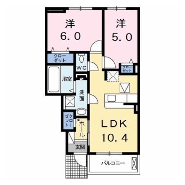 リヨン A 102の間取り図