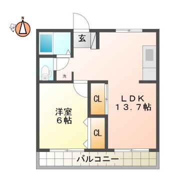 コーポ蔵 203の間取り図