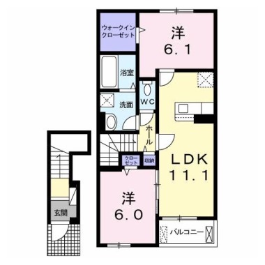 プアメリア 202の間取り図
