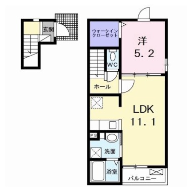 フォンテーヌ 小松島B 201の間取り図