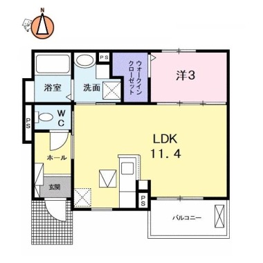 エルハーベン幟町 102の間取り図