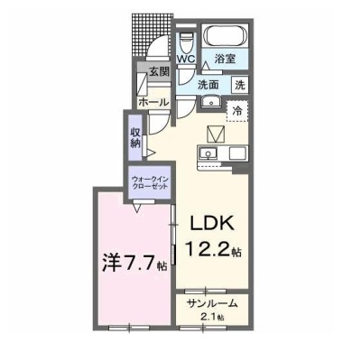 エクラデサージュ見能林I 102の間取り図