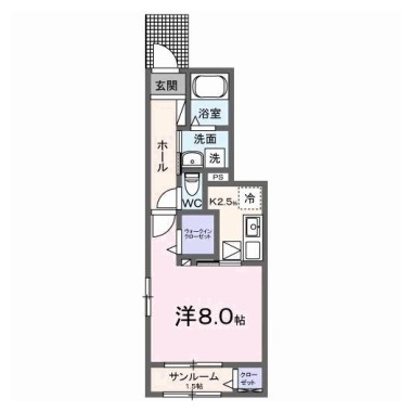 アデル・クラージュ羽ノ浦 I 105の間取り図