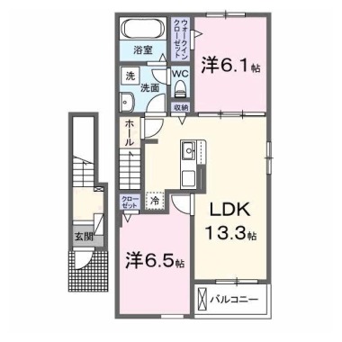 アルーン富岡 A 202の間取り図