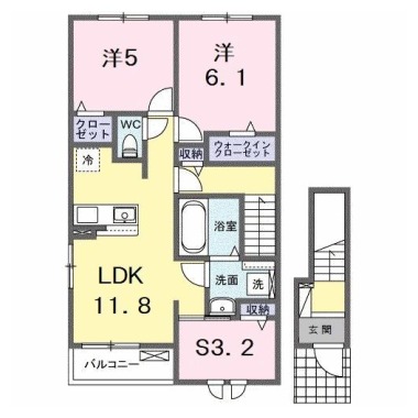 メゾン・ド・ティアラ阿南 N 201の間取り図