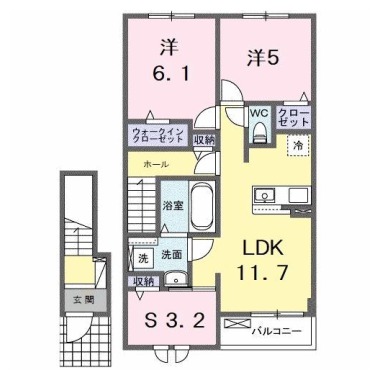 メゾン・ド・ティアラ阿南 N 202の間取り図