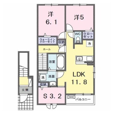 メゾン・ド・ティアラ阿南 N 203の間取り図