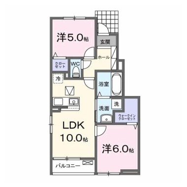 メゾン・ド・ティアラ阿南 S 105の間取り図
