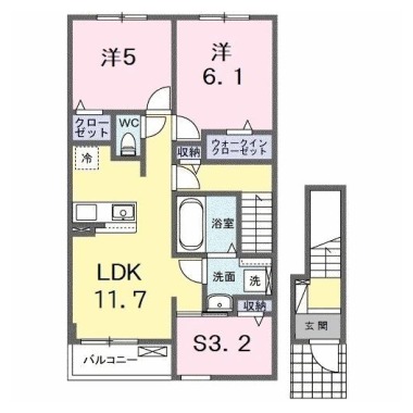 ルーク II 202の間取り図