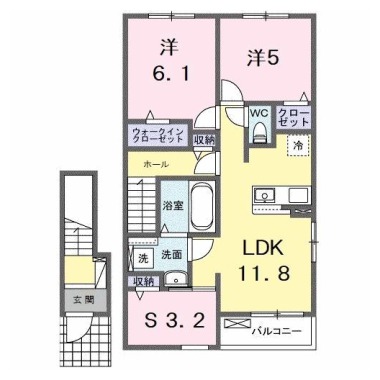 ルーク II 205の間取り図