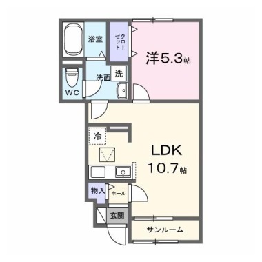 ヴァン・フレ 102の間取り図