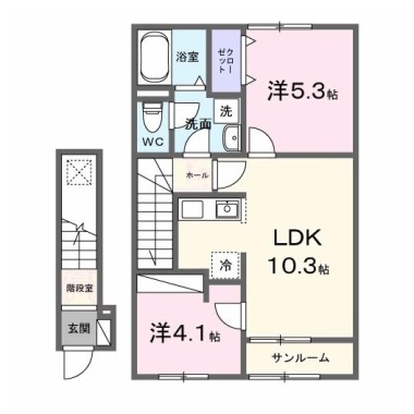 ヴァン・フレ 202の間取り図