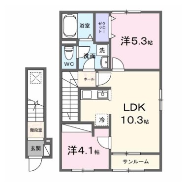 ヴァン・フレ 206の間取り図