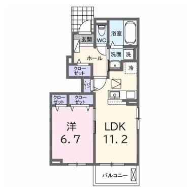 エクラデサージュ見能林II 101の間取り図
