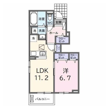 エクラデサージュ見能林II 102の間取り図