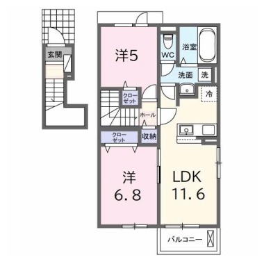 エクラデサージュ見能林II 201の間取り図