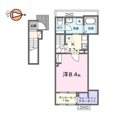 トライ パーク 伊月 202の間取り図