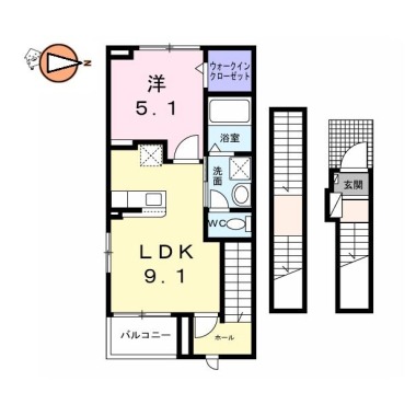 トライ パーク 伊月 303の間取り図