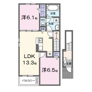 ハーベストヤヨイB 201の間取り図