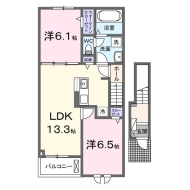 ハーベストヤヨイB 202の間取り図