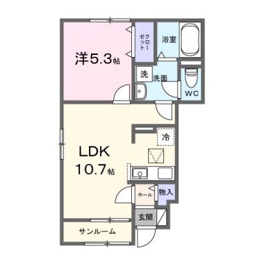 ポルト・ボヌールK II 101の間取り図