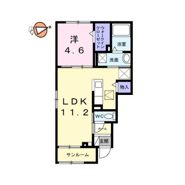 グレイス 八万 101の間取り図