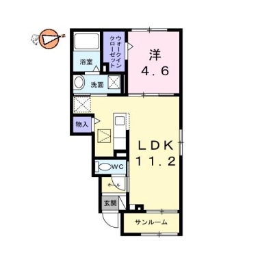 グレイス 八万 105の間取り図