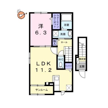 グレイス 八万 201の間取り図