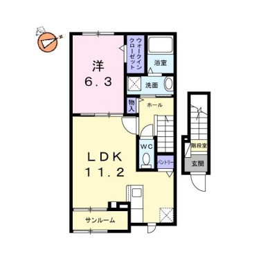 グレイス 八万 202の間取り図