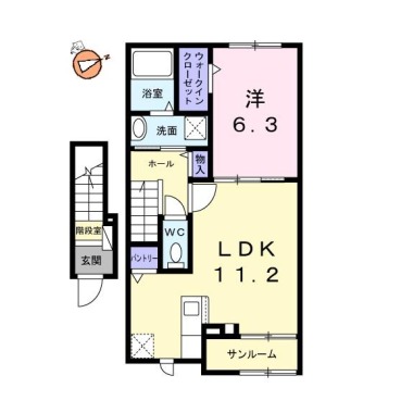 グレイス 八万 203の間取り図