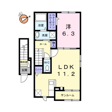 グレイス 八万 205の間取り図