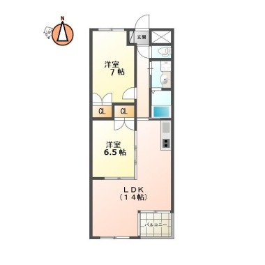 K’sガーデン神明 502の間取り図