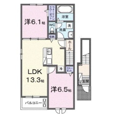 グランシャリオ3 201の間取り図