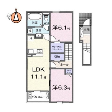 フェリーチェ 向日葵 II 203の間取り図