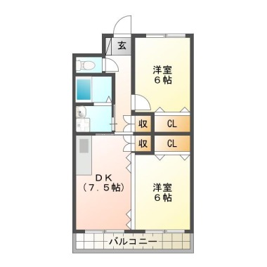 K’sガーデン住吉II 107の間取り図