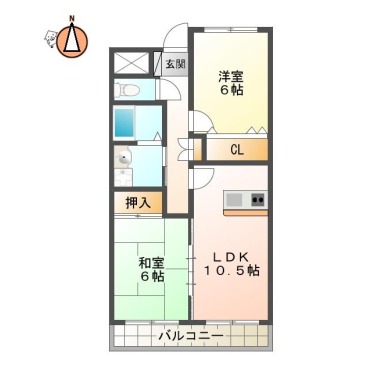 K’sガーデン住吉II 206の間取り図