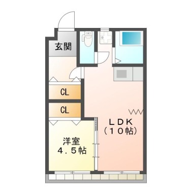 佐古二番町 マンション 1LDK 303の間取り図