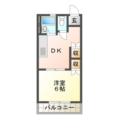 佐古二番町 マンション 1DK 20Eの間取り図