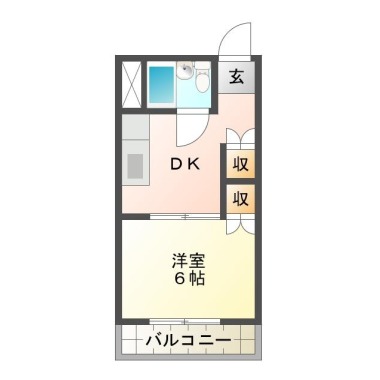 佐古二番町 マンション 1DK 30Cの間取り図