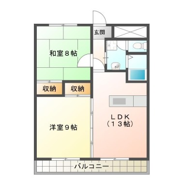 ウォーターフロント沖浜 402の間取り図