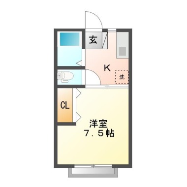 南庄町 アパート 1K 201の間取り図