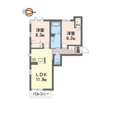 ベレオクレーヴ住吉 203の間取り図