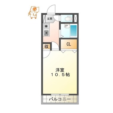 庄町 マンション 1K 102の間取り図